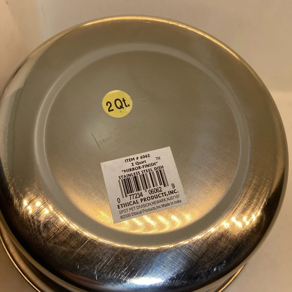 Pro-Select stainless steel dog dish set of two 2 quart